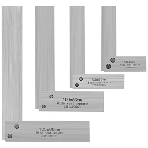 Giilayky Machinist Square Set,2Inch,3Inch,4Inch & 5Inch Squares Machinist Square Mechanical Engineer Square,Wide Base Square Tool von Giilayky