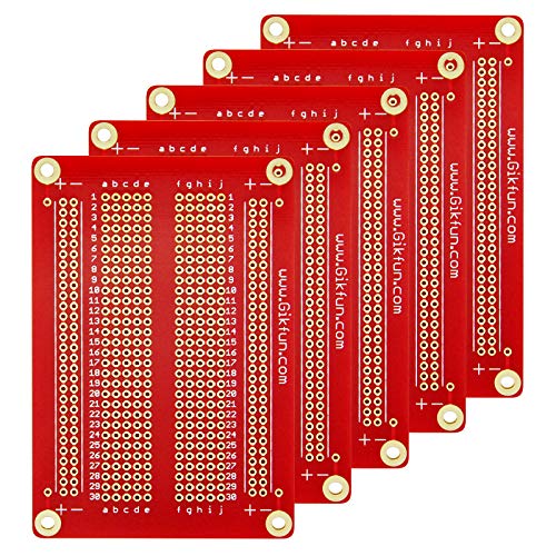 Gikfun GK1007U Lötbare Steckplatine mit vergoldeter Oberfläche, Proto Board PCB DIY-Kit für Arduino (5 Stück) von Gikfun