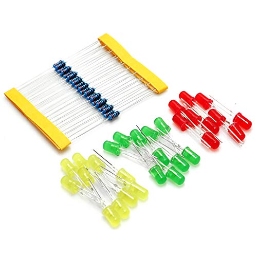 gikfun 30 Stück LEDs und 220ohm Widerstand Experiment Kit für Raspberry Pi Arduino MCU Starter ek1774 gikfun 30 Stück LEDs und 220ohm Widerstand Experiment Kit für Raspberry Pi Arduino MCU Starter ek1774 von Gikfun