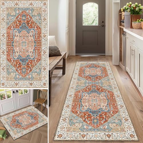 Gikleihwy Orientalischer Teppich Läufer 60x200cm Blumenmuster Flur Teppich Waschbar Küchenteppich rutschfeste Fußmatte Langläufer für Korridor Schlafzimmer Gikleihwy Orientalischer Teppich Läufer 60x200cm Blumenmuster Flur Teppich Waschbar Küchenteppich rutschfeste Fußmatte Langläufer für Korridor Schlafzimmer von Gikleihwy
