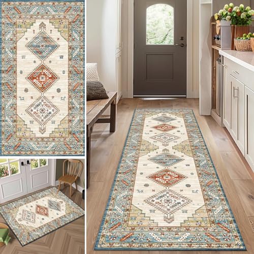 Gikleihwy Orientalischer Teppich Läufer 90x200cm Blumenmuster Flur Teppich Waschbar Küchenteppich rutschfeste Fußmatte Langläufer für Korridor Schlafzimmer Gikleihwy Orientalischer Teppich Läufer 90x200cm Blumenmuster Flur Teppich Waschbar Küchenteppich rutschfeste Fußmatte Langläufer für Korridor Schlafzimmer von Gikleihwy