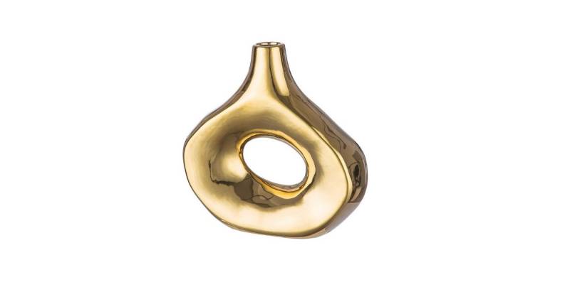 GILDE Dekovase Goldene Vase Malta 23cm oder 18cm von GILDE