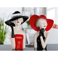 GILDE Dekofigur "Figur Lady mit schwarzem Hut" von Gilde