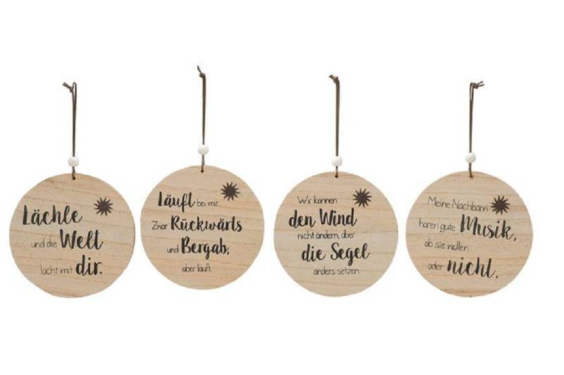GILDE Metallschild Gilde Kreisschild Schild Mdf Weisheit 4er Set H 20 cm, Schild Dekoschild Metallschild lustiges Schild von Gilde