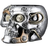 GILDE Übertopf "Übertopf Totenschädel Steampunk Skull planter silberfarben H. 14 cm", (1 St.) von Gilde