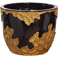 GILDE Übertopf "Übertopf rund Famosa goldfarben; schwarz", (1 St.) von Gilde