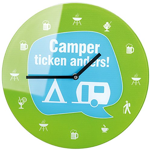 Gilde 46365 Glas Uhr " Camper ticken anders! " von GILDE
