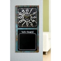 68613 Wanduhr Note Board 60x30 cm mit Keidetafel im Industrie Design, Uhr, Retro Küchenuhr, Memoboard - Gilde von Gilde