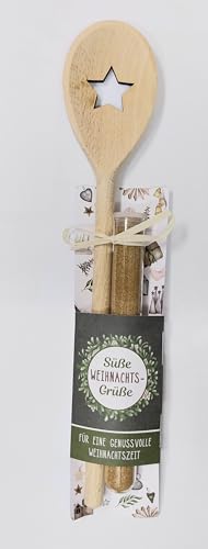 Gilde Weihnachtslöffel mit Stern-Dekor, 2er Set, Holz & Glas, Beige, 120g, Löffel, Weihnachtslöffel, Küchenzubehör Gilde Weihnachtslöffel mit Stern-Dekor, 2er Set, Holz & Glas, Beige, 120g, Löffel, Weihnachtslöffel, Küchenzubehör von Gilde