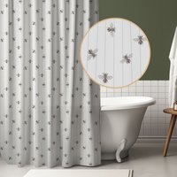 Bauernhaus Duschvorhang Retro Süßer Badvorhang Biene Badezimmer Accessoire Cottagecore von GildenHome