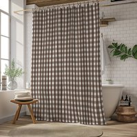 Gingham Duschvorhang Braun Vichy Karo Duschvorhang Kariert Landhaus von GildenHome