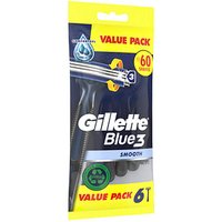 6 + 6 GRATIS: Gillette Blue 3 Smooth Rasierer Herren 6 St. + GRATIS 6x 6 St. von Gillette