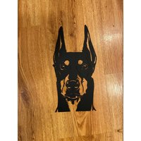 Dobermann, Dobermann Metall Wandbehang, Geschenk Für Hundeliebhaber, Hunde-Denkmal, Metallhund, Personalisierter Hund von GillisMetalWorks