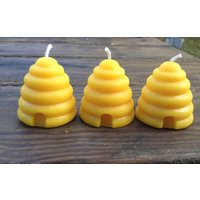 Bienenkorbkerzen Aus Reinem Bienenwachs Handgefertigtes 3Er-Set von GilsHoneyBees