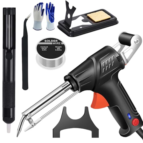Internally Heated Industrial Laser Welding Tools, 3-in-1 Multi-function Soldering Iron Soldering Gun Set, Automatic Corded Solder Iron Internal Heat with Smart Sensor (Black, External heating) von Giltpeak