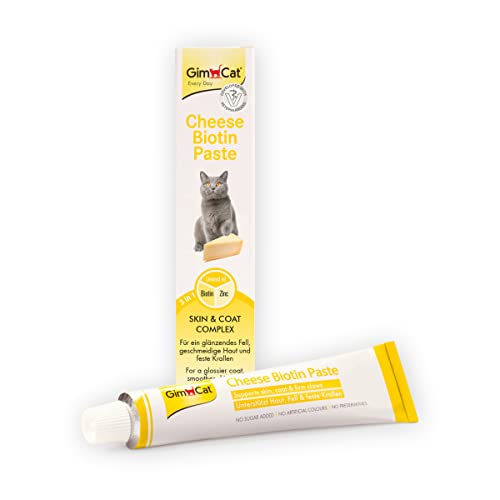 GimCat Cheese Biotin Paste - Mit aromatischem Käse, Zink und Leinöl für Fell, Haut und Krallen - 1 Tube (1 x 100 g) von GimCat