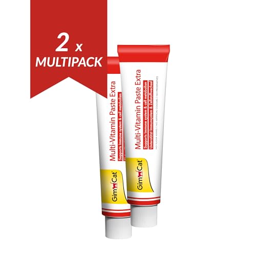 GimCat Multi-Vitamin Paste Extra - Katzensnack mit Fischöl für EIN Starkes Immunsystem und den Zellstoffwechsel - 1 Tube (1 x 200 g) (Packung mit 2) von GimCat