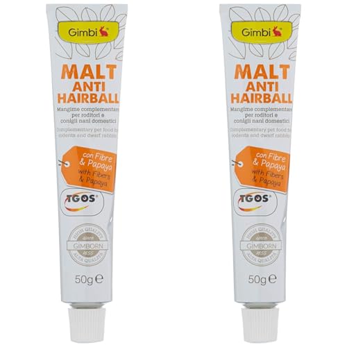 Gimbi Malt Anti-Hairball Paste - Gesunder Snack für Nagetiere mit Malz und Ballaststoffen unterstützt die Verdauung - 1 Tube (1 x 50 g) (Packung mit 2) von GimCat