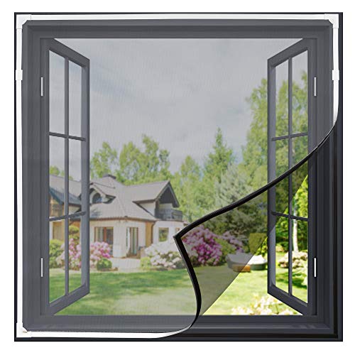 Gimars Fliegengitter Fenster Magnet 150x130 cm | Moskitonetz Flexibel zuschneidbar, waschbar & schnell montiert | kein Bohren oder Schrauben für Insektenschutz Fenster (Schwarz) von Gimars