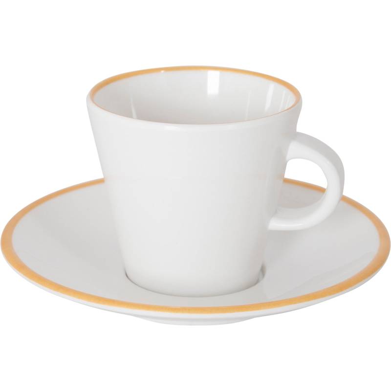 GIMEX Espressotassen Set Linea Line Camping Espresso Kaffee Tasse Unterteller-Gold von Gimex