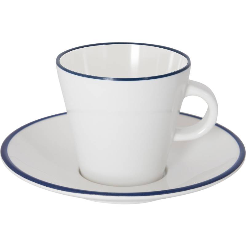 GIMEX Espressotassen Set Linea Line Camping Espresso Kaffee Tasse Unterteller-blau von Gimex