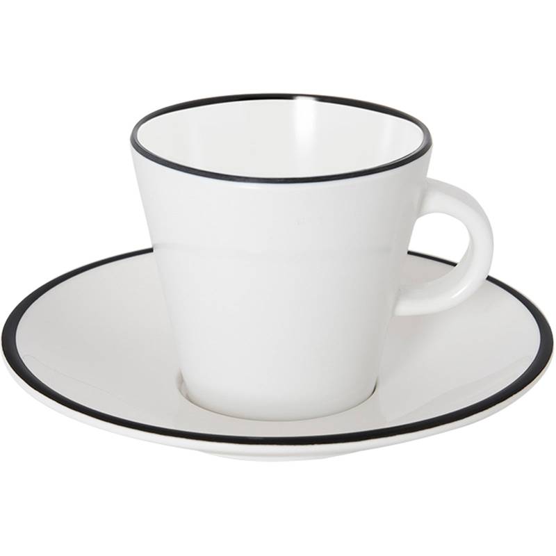 GIMEX Espressotassen Set Linea Line Camping Espresso Kaffee Tasse Unterteller-schwarz von Gimex