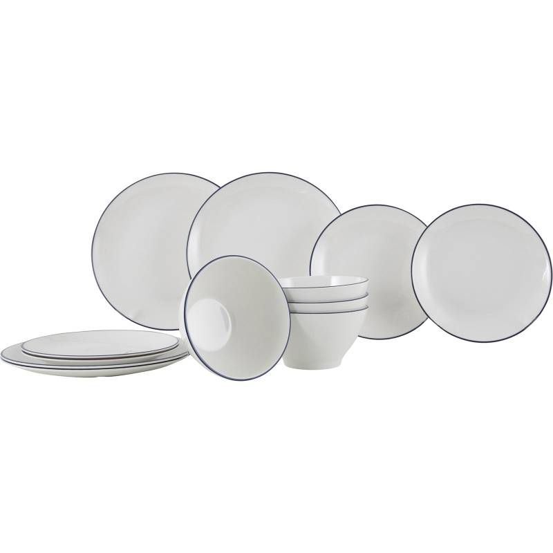 GIMEX Melamin Geschirr Set Linea Line Camping Essgeschirr Reise Picknick Teller-blau von Gimex