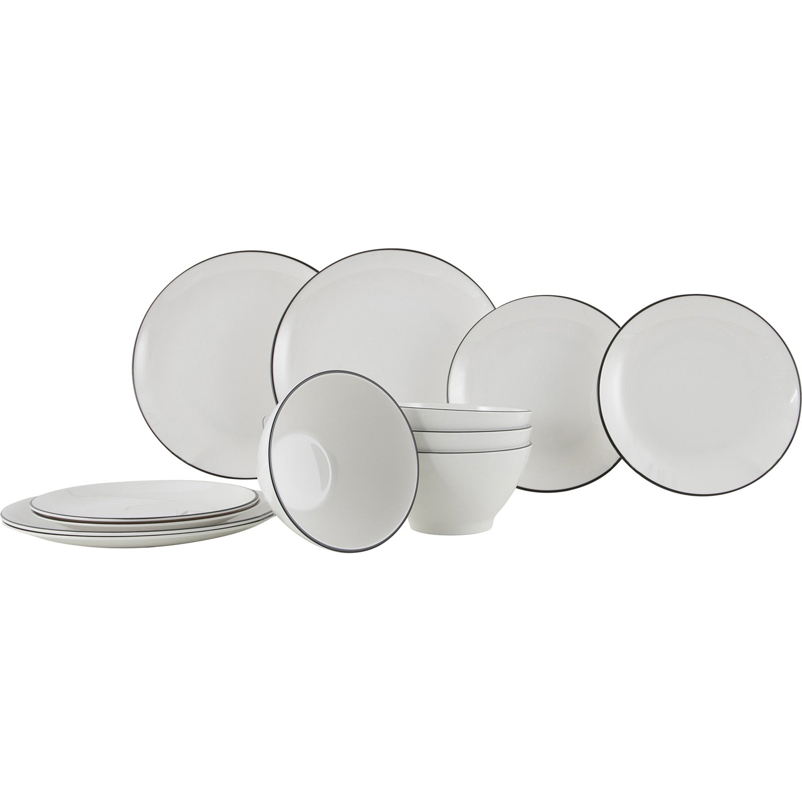 GIMEX Melamin Geschirr Set Linea Line Camping Essgeschirr Reise Picknick Teller-schwarz GIMEX Melamin Geschirr Set Linea Line Camping Essgeschirr Reise Picknick Teller-schwarz von Gimex