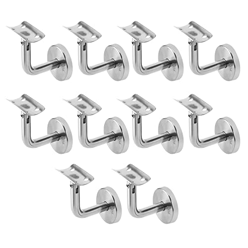 Gimisgu 10 Stück Edelstahl Handlaufhalter, Handlaufverbinder mit Abdeckrosette, Handlauf Wandhalter Neigung Verstellbar für Innen- und Außenhandläufe Wandhalter, Handlaufhalter 49 x 29 mm von Gimisgu