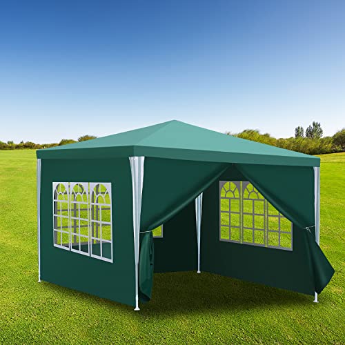 Gimisgu 3x3m Pavillon Wasserdicht Gartenzelt Partyzelt Grün UV-Schutz mit 4 Seitenteilen und Fenstern Hochwertiges Gartenpavillon für Festival Party Marktstand von Gimisgu