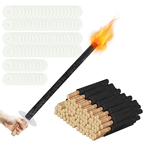 Gimisgu 50 Stück Fackeln aus Natürlichem Wachs,42cm Hochwertige Garten-Fackeln, Brennzeit 45 min, Natürlichem Wachs mit Langem Griff, Gartenfackel für fackelwanderung Outdoor von Gimisgu