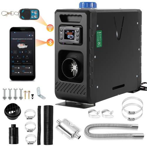 Gimisgu 8 kW Standheizung Diesel,Diesel Lufterhitzer bluetooth,Air Diesel Heizung Überhitzungsschutz,diesel standheizung mit LCD, Luft Dieselheizung Einstellbare Leistung，für Auto LKW（schwarz） von Gimisgu