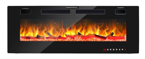 Gimisgu Elektrokamin Wandkamin, Elektrischer Kamin mit Heizung, Kamin elektrisch mit LED Flammen, Fernbedienung Heizlüfter, 750W/1500W, 127cm, Schwarz Gimisgu Elektrokamin Wandkamin, Elektrischer Kamin mit Heizung, Kamin elektrisch mit LED Flammen, Fernbedienung Heizlüfter, 750W/1500W, 127cm, Schwarz von Gimisgu