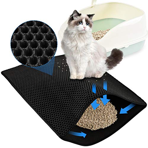 Gimisgu Katzenklo Matte, 78 x 60 cm Katzenstreu Matte Waben Design Doppelte Schichte Entwurf Bienenwabe Faltbar Wasserdichte Leicht zu Reinigende Schwarz Gimisgu Katzenklo Matte, 78 x 60 cm Katzenstreu Matte Waben Design Doppelte Schichte Entwurf Bienenwabe Faltbar Wasserdichte Leicht zu Reinigende Schwarz von Gimisgu