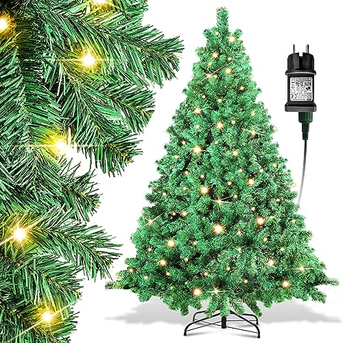 Gimisgu Künstlicher Weihnachtsbaum mit Beleuchtung, 180cm Grün PVC mit 860 Spitzen Metallständer, Automatischer Tannenbaum Christbaum mit 250 LED Warmweiß Beleuchtet, Schwer Entflammbar Gimisgu Künstlicher Weihnachtsbaum mit Beleuchtung, 180cm Grün PVC mit 860 Spitzen Metallständer, Automatischer Tannenbaum Christbaum mit 250 LED Warmweiß Beleuchtet, Schwer Entflammbar von Gimisgu