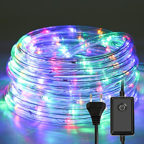 Gimisgu Lichterschlauch Aussen 10m Led Schlauch Bunt 240 Led Lichtschlauch mit Timing Controller Lichtschlauch Außen IP20 Wasserfest Lichterschlauch Innen für Balkon Party Hochzeit von Gimisgu