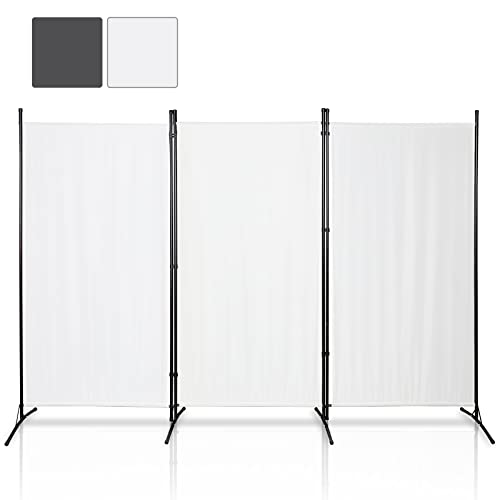 Gimisgu Paravent 260x180cm Raumteiler Groß Garten Stellwand Trennwand Balkon Sichtschutz, 3 Teilig, blickdichter Faltbar Paravent für Büros, Balkon - Beige von Gimisgu
