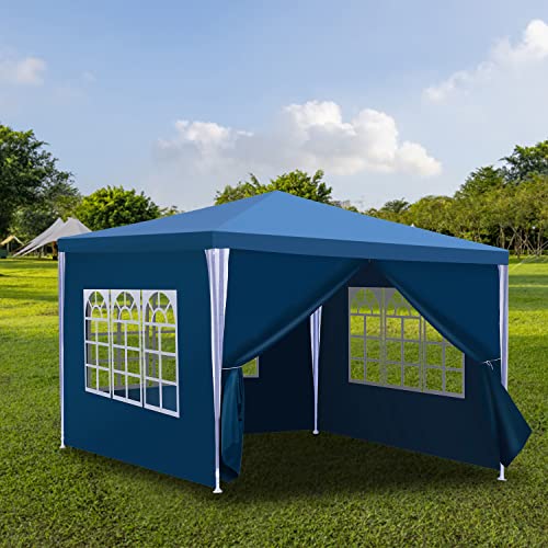 Gimisgu Pavillon Wasserdicht 3x3m Gartenpavillon Stabil mit 4 Seitenteilen und Fenstern Gartenzelt Partyzelt UV Schutz für Garten Hochzeit Picknick, Blau Gimisgu Pavillon Wasserdicht 3x3m Gartenpavillon Stabil mit 4 Seitenteilen und Fenstern Gartenzelt Partyzelt UV Schutz für Garten Hochzeit Picknick, Blau von Gimisgu