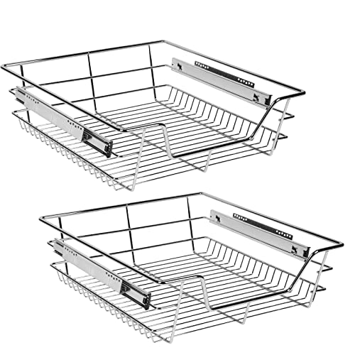 Gimisgu Teleskopschublade 50 cm Küchenschublade Schrankauszug Ausziehbare Ablage Küchenschrank Korbauszug Schublade Vollauszug Küchen Regal(2 Stück) von Gimisgu