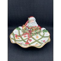 Fitz & Floyd Santa Platte Renaissance-Weihnachtstablett, Perfektes Partytablett, Urlaubstablett von GinasVintageDelights