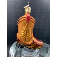 Glas Cowboy Boot Ornament Weihnachtsbaumschmuck von GinasVintageDelights