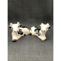 Keramik Kuh Salz Und Pfefferstreuer Bauernhaus Küche Dekor, Vintage Küchenzubehör, Charmantes Tischgeschenk von GinasVintageDelights