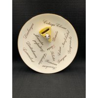 Vintage Cardinal China Käseplatte 22Kt Gold Retro Kitchen Decor von GinasVintageDelights