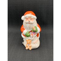 Vintage Keramik Weihnachtsmann Figur Handbemalte Weihnachten Sammlerstück von GinasVintageDelights