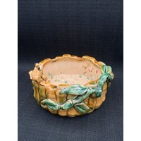 Vintage Majolica Frosch-Pflanzer Handdekorierte Bambuskeramikschale Vintage Majolica Frosch-Pflanzer Handdekorierte Bambuskeramikschale von GinasVintageDelights