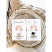 Mutstein Mit Karte Regenbogen Pink | Glücksstein Glücksbringer Geschenk Einschulung Mutmacher Personalisiert Spruch Wunschtext Mutstein Mit Karte Regenbogen Pink | Glücksstein Glücksbringer Geschenk Einschulung Mutmacher Personalisiert Spruch Wunschtext von GinasWunderwerke
