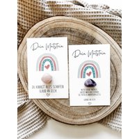 Mutstein Mit Karte Regenbogen Rosa | Glücksstein Glücksbringer Geschenk Einschulung Mutmacher Personalisiert Spruch Wunschtext Mutstein Mit Karte Regenbogen Rosa | Glücksstein Glücksbringer Geschenk Einschulung Mutmacher Personalisiert Spruch Wunschtext von GinasWunderwerke