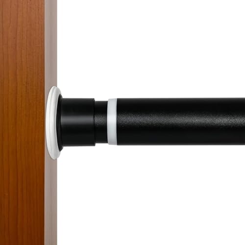 Ginbel Direct Zugfeder Gardinenstange schwarz ausziehbar ohne Bohren rostfreier Stahl für Badezimmer Dusche Fenster 43-83 Inch von Ginbel Direct