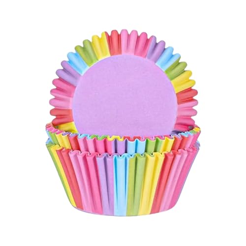 Cupcake Verpackung,200 Stück Muffin Backformen Cupcake Wrapper Regenbogen Papier Fällen Liners Wrapper Muffinförmchen Muffins Backförmchen Cupcake für Backen Dessert Party Geburtstag Hochzeit von Ginddy