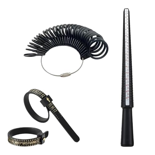 Ringgröße Messwerkzeug,4 Stück Ringgrössenmesser Set Ringgrößenmesser Ringmaß Schablone Set Größen Ring Sizer Set Ringstock zum Messen von Ringdurchmessern Größenstandard von Ginddy